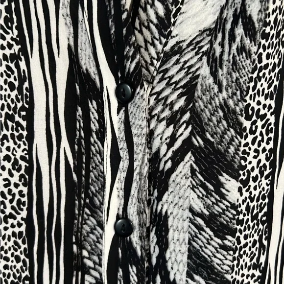 Style & co animal print peplum button down tunic blouse size 1X - Picture 6 of 8